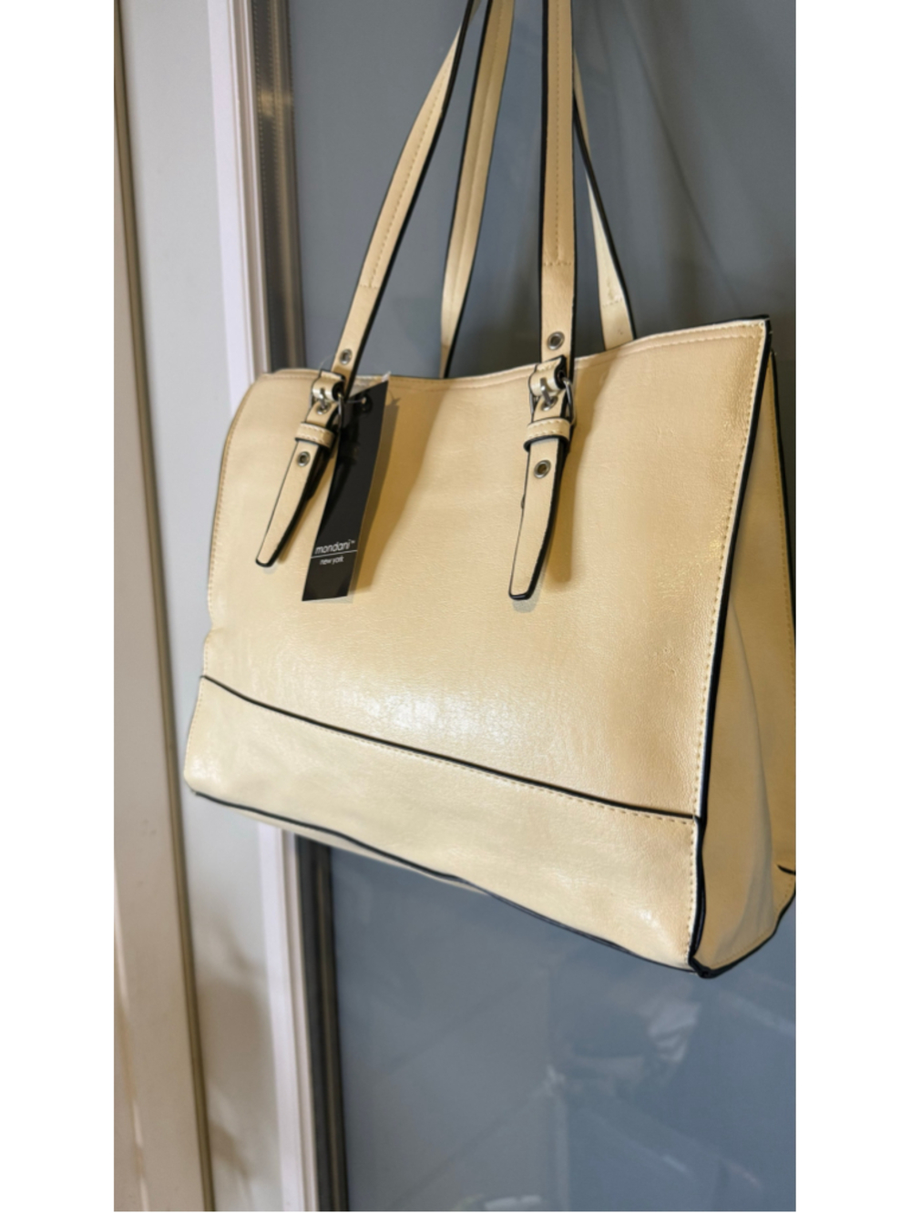 Mondani Tote Bag One Size Beige and Black - Picture 3 of 9